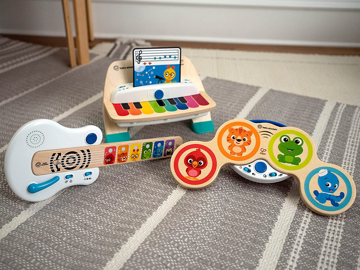 and Hape Magic Touch Piano Wooden Musical Toddler Toy, Age 6 Months and Up