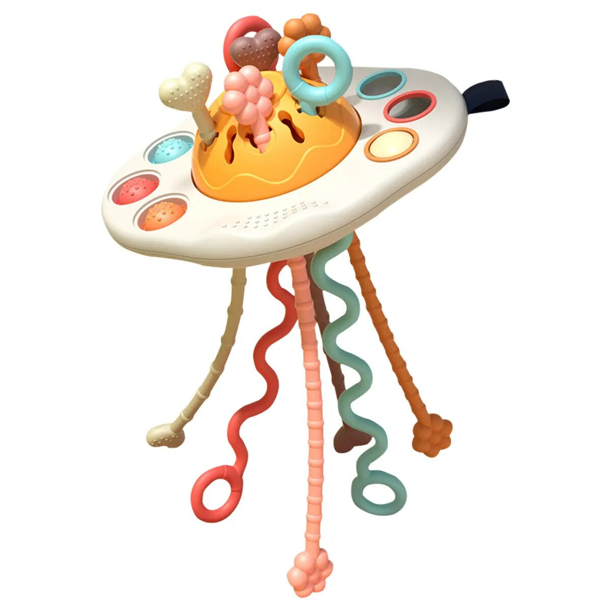 Pull String Activity Toy Food-Grade Silicone Montessori Pull String Toy Colorful Portable Baby Sensory Toy Fine Motor Skill Toys
