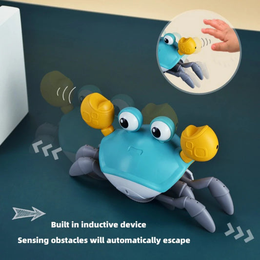 Crawling Escape Crab Automatic Induction Obstacle Avoidance Crab Electric Luminous Music Toys Rechargeable Musical Children Toys