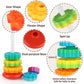 New Rotating Rainbow Tower Baby Stacking Puzzle Toys Safety and Environmental Protection Colored Children'S Toys