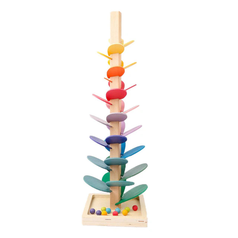 Montessori Baby Wooden Spelling Building Blocks Petal Tree Toy Rainbow Ball Children'S Small Track Educational Toy for Kids Gift