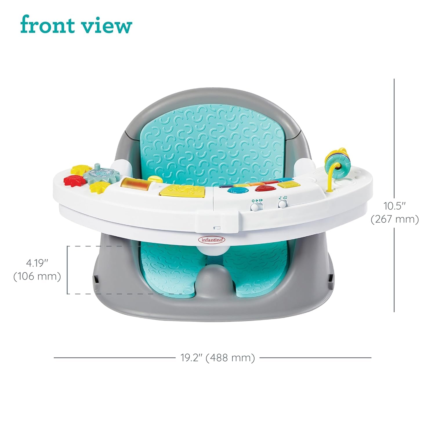 Music & Lights 3-In-1 Discovery Seat and Booster - Convertible, Infant Activity and Feeding Seat with Electronic Piano for Sensory Exploration, for Babies and Toddlers, Teal