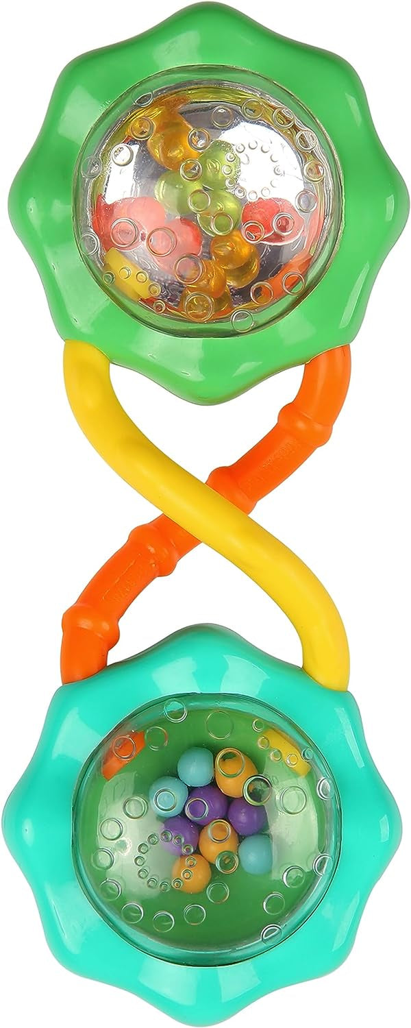 Rattle & Shake Bpa-Free Baby Barbell Toy, Green, Ages 3 Months+