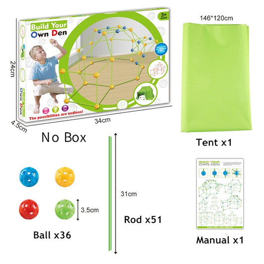 Kids Construction Forts Toys Building Castles Tunnels Tents Kit 3D Play House Building Toys for Children Gifts Building Block