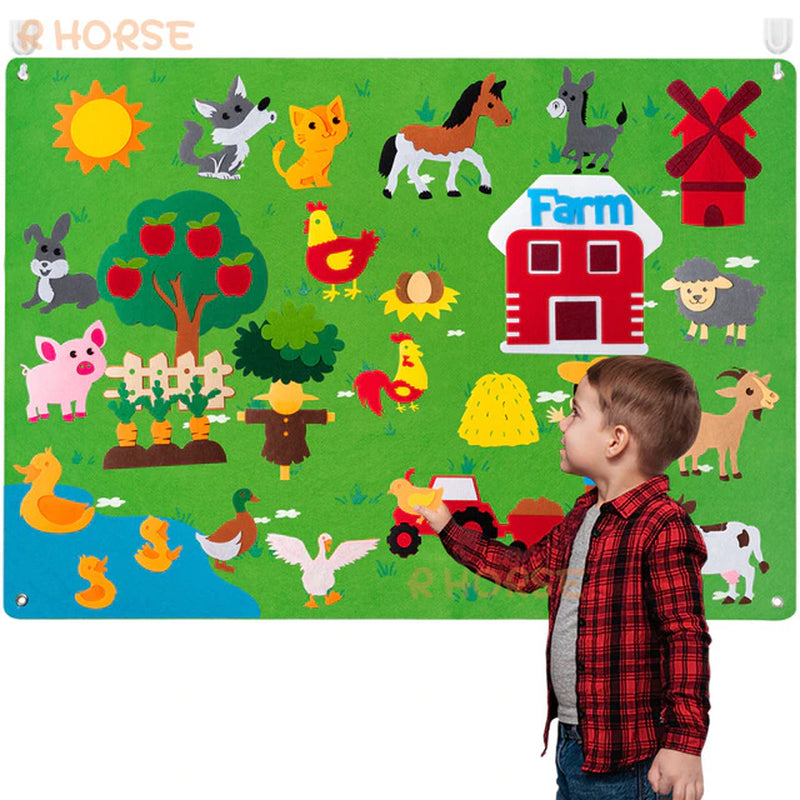 Felt Board Stories Set Montessori Ocean Farm Insect Animal Family Interactive Preschool Early Learning Toddlers Toys for Child