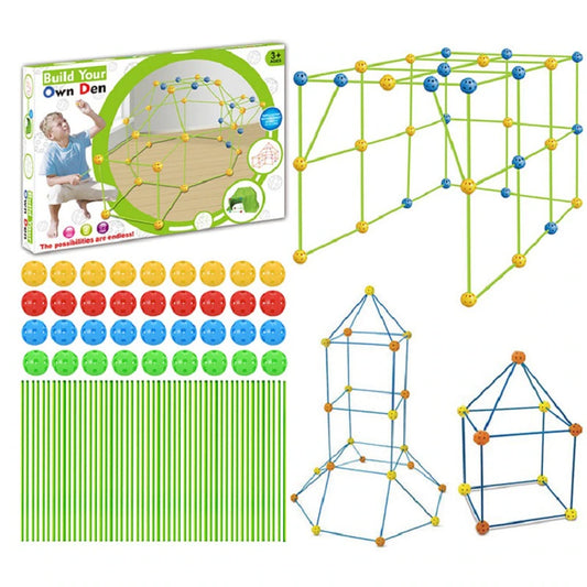 Kids Construction Forts Toys Building Castles Tunnels Tents Kit 3D Play House Building Toys for Children Gifts Building Block